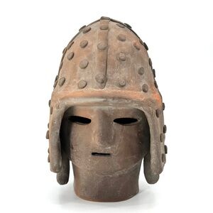 VTG Japanese Terracotta Replica Haniwa Warrior Head